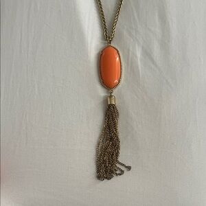 Gold and Orange Pendant Necklace